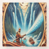 Dessous-de-verre En Verre Les pompiers ont chargé sur leur bateau (Devant)