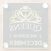 Dessous-de-verre En Verre Les Reines Sont Nées En Décembre Ier (Dos)