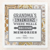 Dessous-de-verre En Verre Les repas rustiques de grand-mère deviennent des s (Devant)