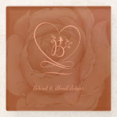 Dessous-de-verre En Verre Lettre d'amour Design (Devant)