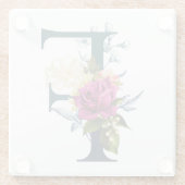 DESSOUS-DE-VERRE EN VERRE LETTRE FLEURIE F (Dos)