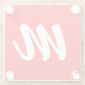 Dessous-de-verre En Verre LETTRE INITIALE CalliGRAPHIQUE BLANCHE ROUGE (Dos)