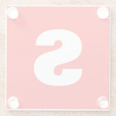 Dessous-de-verre En Verre Lettre initiale Monogramme Style moderne Rouge Bla (Dos)