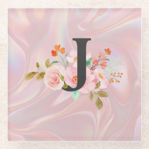 Dessous-de-verre En Verre Lettre J
