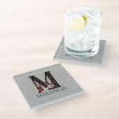 Dessous-de-verre En Verre LETTRE M DU WONDELAND ALice & Reine DES COEURS (Incliné)