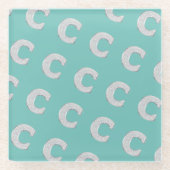 DESSOUS-DE-VERRE EN VERRE LETTRE MINTONNE C (Devant)