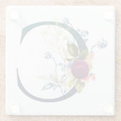 Dessous-de-verre En Verre LETTRE MONOGRAPHIQUE Florale C (Dos)