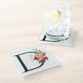 Dessous-de-verre En Verre LETTRE MONOGRAPHIQUE Florale D (Incliné)