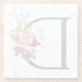 Dessous-de-verre En Verre LETTRE MONOGRAPHIQUE Florale D (Dos)