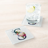 Dessous-de-verre En Verre LETTRE MONOGRAPHIQUE Florale S (Incliné)