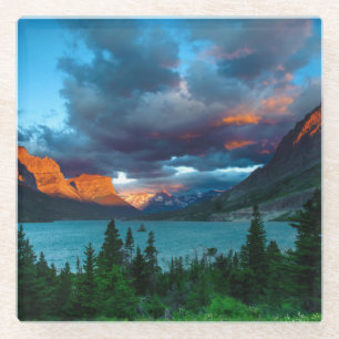 Dessous-de-verre En Verre Lever de soleil au lac st. Mary