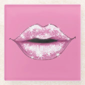 Dessous-de-verre En Verre Lèvres roses chatoyantes (Devant)