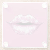 Dessous-de-verre En Verre Lèvres roses chatoyantes (Dos)