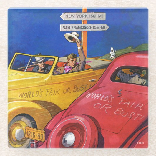 Dessous-de-verre En Verre L'Exposition universelle ou le buste (Devant)