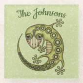 Dessous-de-verre En Verre Lézard vert (Devant)