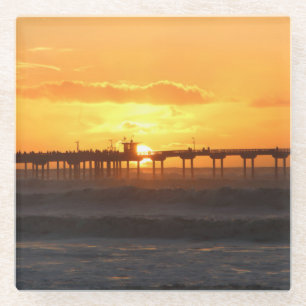 Dessous-de-verre En Verre L'homologue californien au coucher du soleil