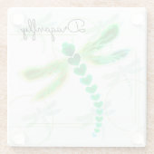 Dessous-de-verre En Verre libellule | Dessous de verre en verre vert (Dos)