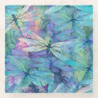 Dessous-de-verre En Verre Libellules bleues
