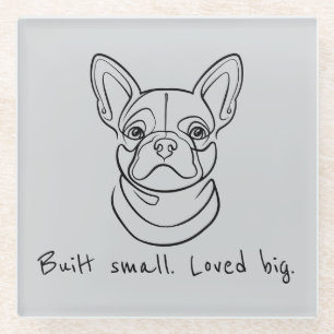Dessous-de-verre En Verre Ligne artistique Bouledogue français. Construit pe