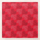 Dessous-de-verre En Verre Lignes cardiaques alternatives en noir et blanc su (Devant)