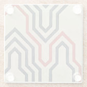 Dessous-de-verre En Verre Lignes graphiques orange et bleu (Dos)