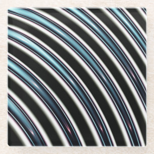 Dessous-de-verre En Verre Lignes incurvées étroitement d'une fractale