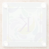 Dessous-de-verre En Verre Lilac et Green Pastel Motif clair Monogramme (Dos)