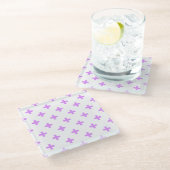 Dessous-de-verre En Verre Lilac polka croise sur blanc (Incliné)