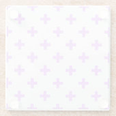 Dessous-de-verre En Verre Lilac polka croise sur blanc (Dos)