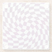 Dessous-de-verre En Verre Lilac Purple Mariage Collection Vérifier À damiers (Dos)