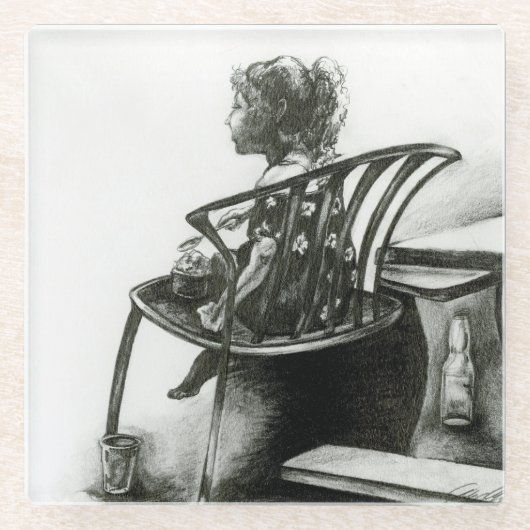 Dessous-de-verre En Verre L'imagination nourrit ma réalité (Devant)