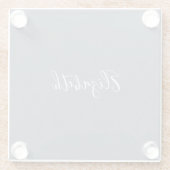 Dessous-de-verre En Verre Linge bleu gris élégant moderne (Dos)