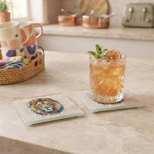 Dessous-de-verre En Verre Lion