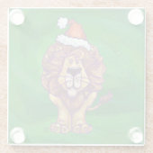 Dessous-de-verre En Verre Lion Christmas on Green (Dos)