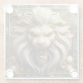 Dessous-de-verre En Verre Lion d'or puissant avec une ornementation riche (Dos)