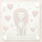 Dessous-de-verre En Verre Lion Love 2 (Dos)
