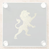 Dessous-de-verre En Verre Lion royal d'or noir (Dos)