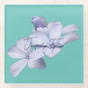 Dessous-de-verre En Verre Lithographie de calligraphie minimaliste florale