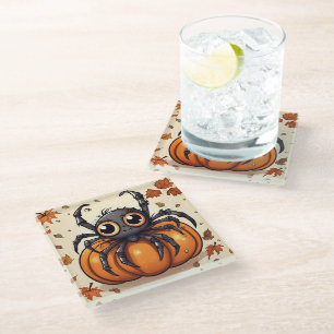 Dessous-de-verre En Verre Little Halloween Spider