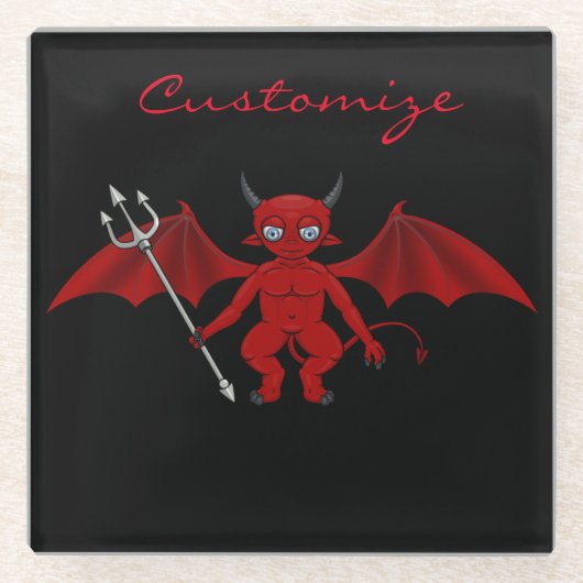 Dessous-de-verre En Verre Little Red Devil Thunder_Cove (Devant)