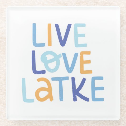 Dessous-de-verre En Verre Live Love Latke Hanoukka Design (Devant)