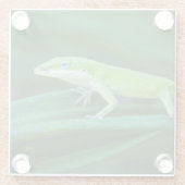 Dessous-de-verre En Verre Lizard d'Anole Verte (Dos)
