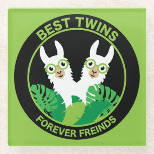 Dessous-de-verre En Verre Llama Alpaca Twins