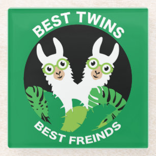 Dessous-de-verre En Verre Llama Alpaca Twins