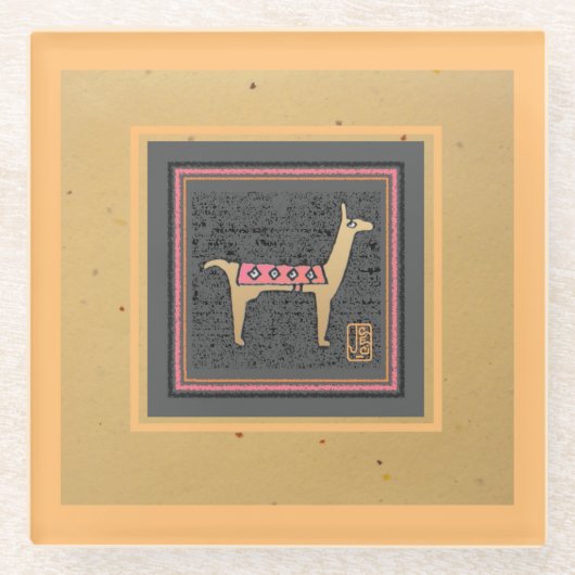 Dessous-de-verre En Verre Llama Giftable Whimsical (Devant)