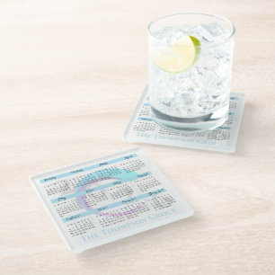 Dessous-de-verre En Verre Logo de l'entreprise Calendrier 2026 Cadeau de vac