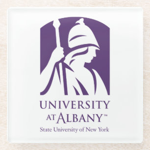 Dessous-de-verre En Verre Logo de l'Université d'Albany