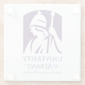 Dessous-de-verre En Verre Logo de l'Université d'Albany (Dos)