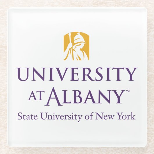 Dessous-de-verre En Verre Logo de l'Université d'Albany (Devant)