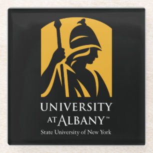 Dessous-de-verre En Verre Logo de l'Université d'Albany